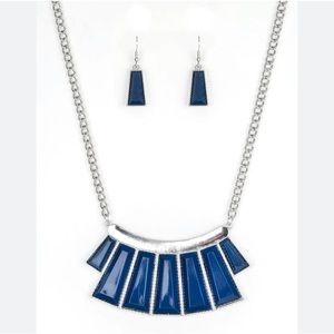 Glamour Blue necklace and earrings -paparazzi 148b